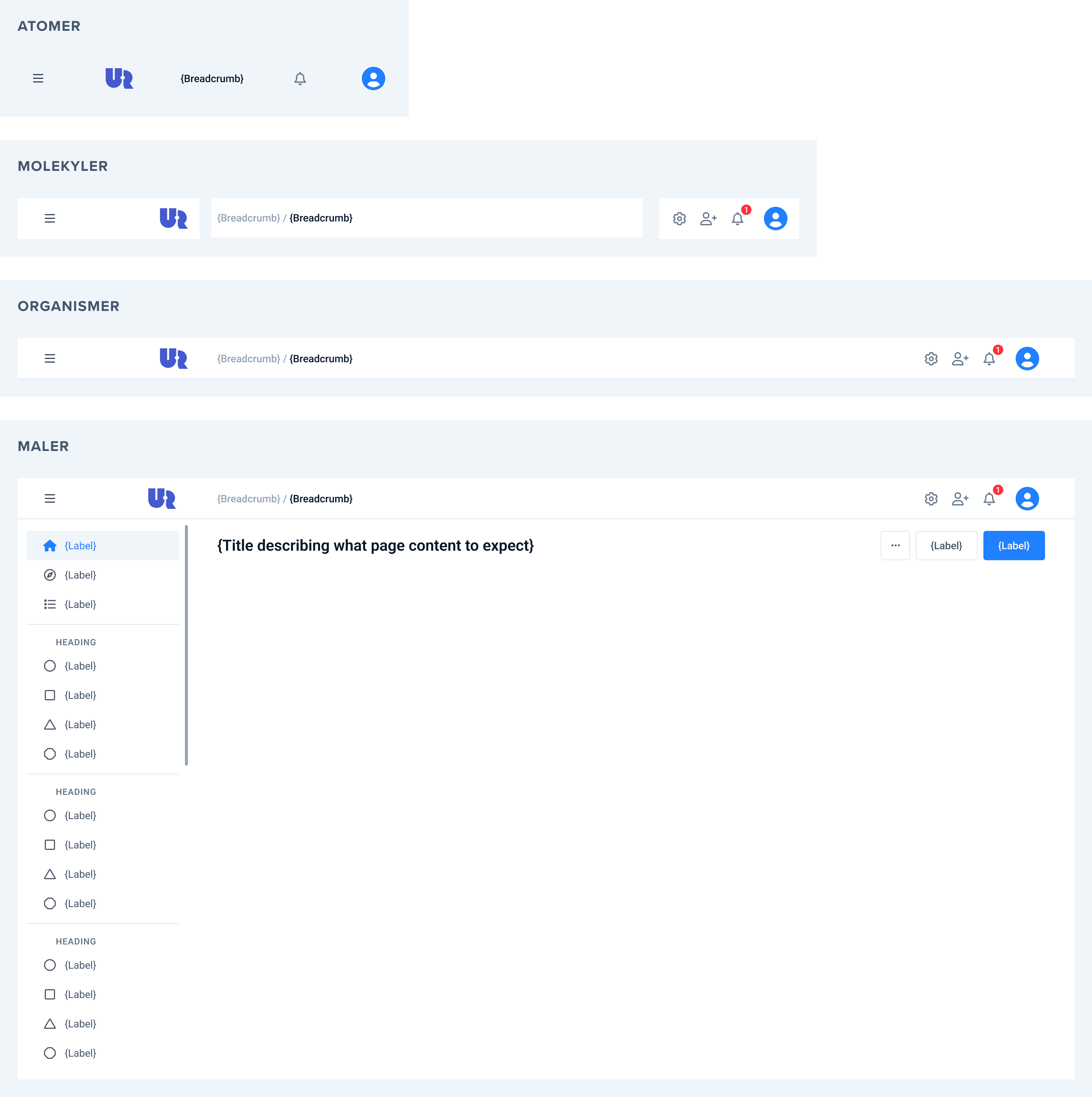 Building a design system from atoms to templates