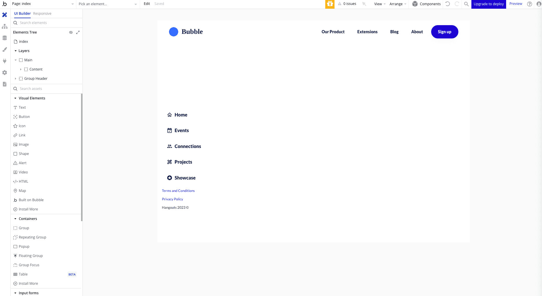Bubble's interface.