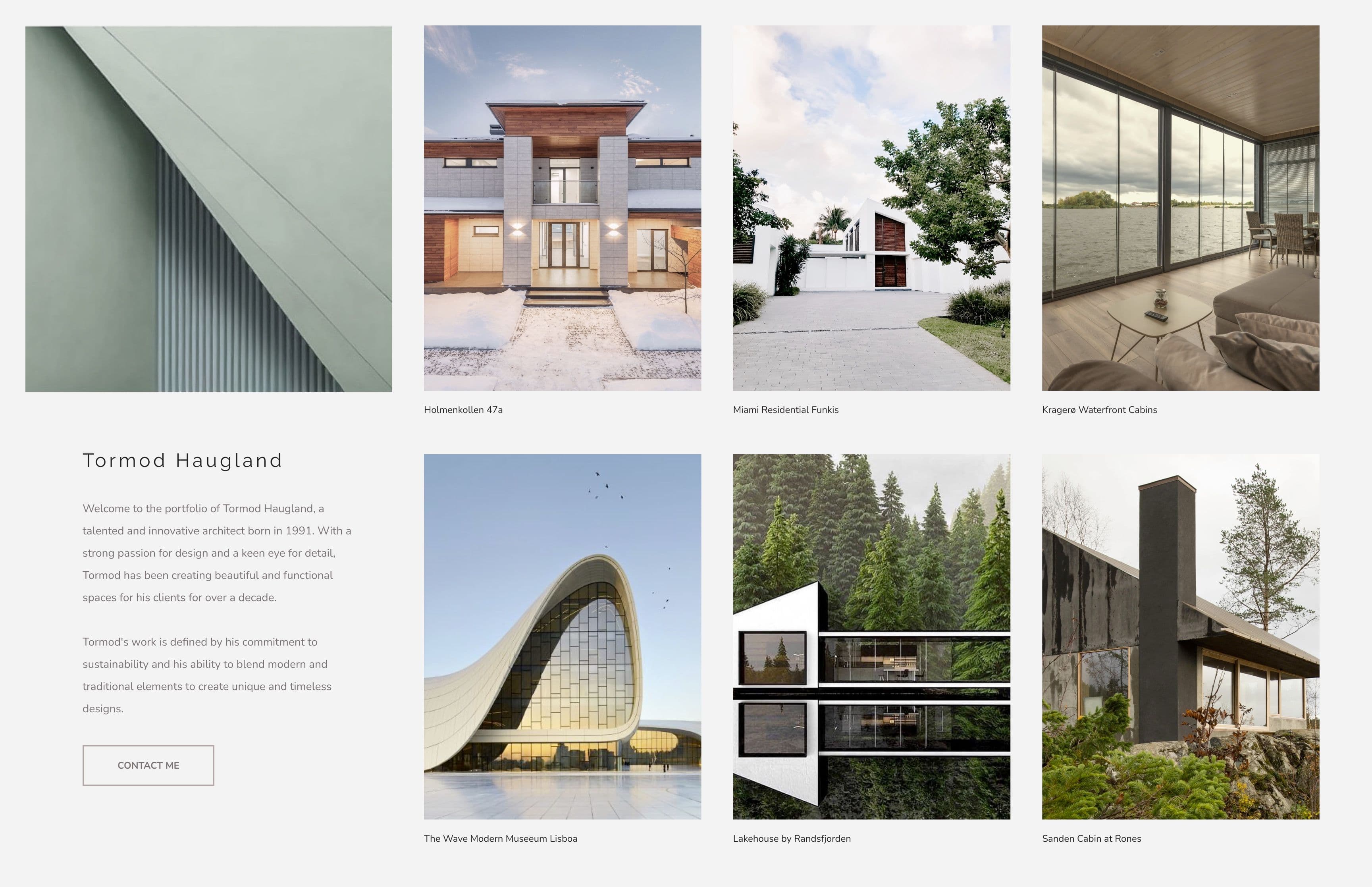 The portfolio website recreated as a design in Figma